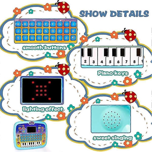 Educational Tablet for Kids to Learn Music, Alphabet, Animals, Arithmetic