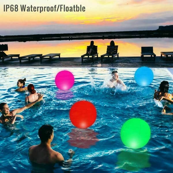 Floating Solar Powered LED Pool Lights 2-pack IP68 Waterproof 35 cm Garden Decoration