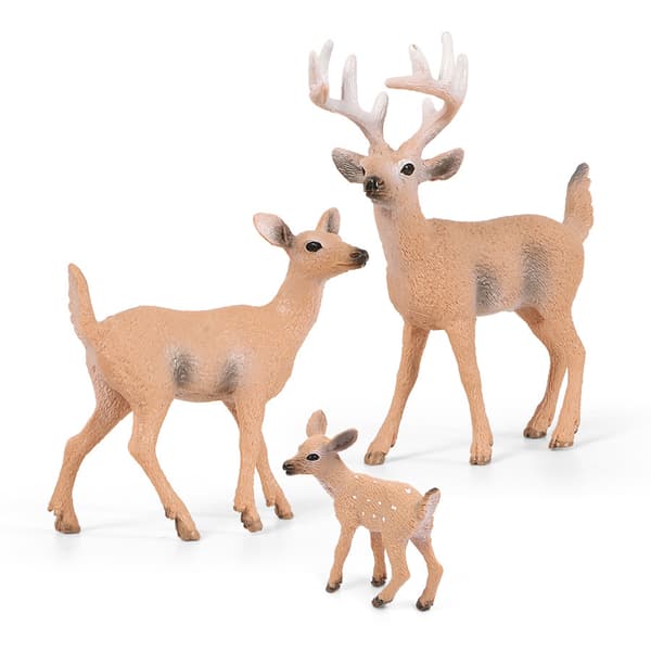 6 stk. hjortefigurer, miniature hjortefigurer, realistisk legetøj
