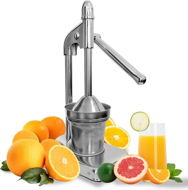 Manuell sitruspresse for appelsiner, lime og granatepler i rustfritt stål [JUN]