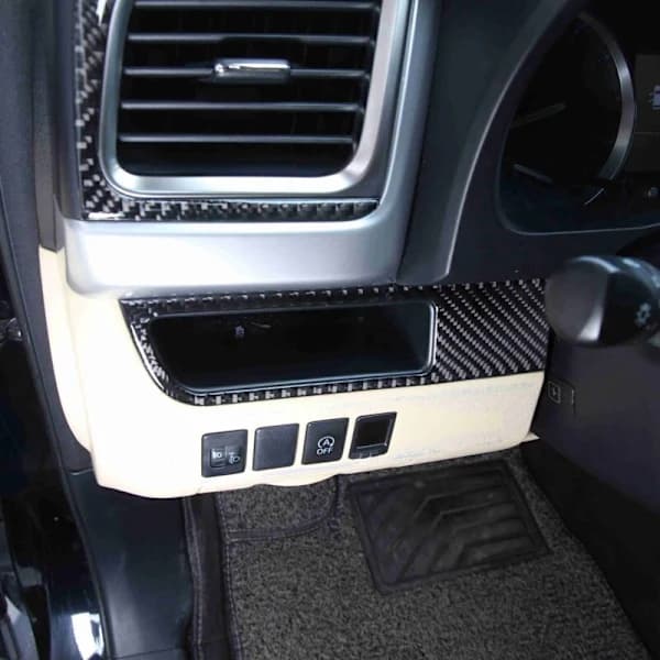 ABS Fiber Left Driver Side Card Slot Panel Cover Trim Decoration Stickers 2015-2018