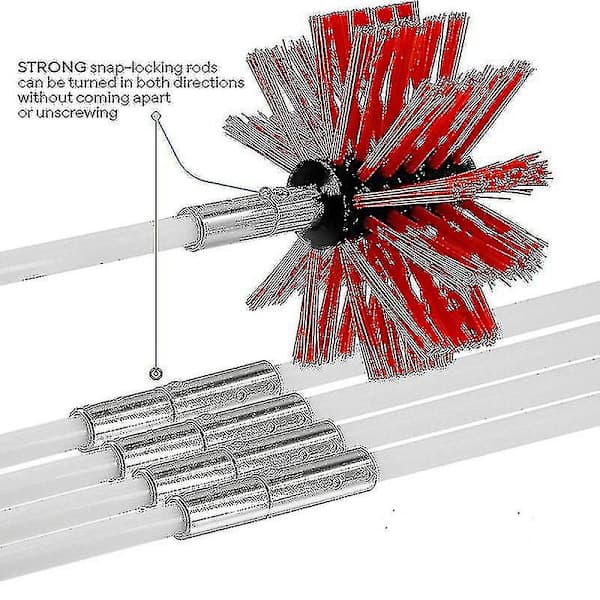 2023, Professional Chimney Sweeping Kit 3.6m - Adjustable Nylon Chimney Brush 100mm - Ducts