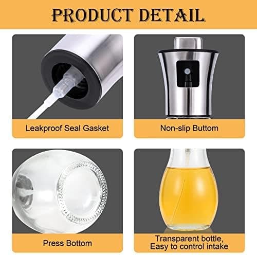 Bærbar oliesprøjte i glas, 1 stk. oliesprøjte olivenoliedispenserflaske (200 ml)