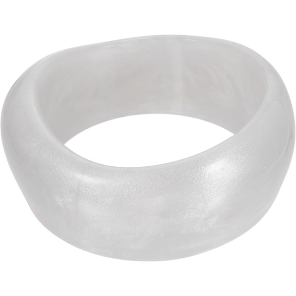 Akryl Chunky Bangle Armbånd til Kvinder Hvid Shimmer White