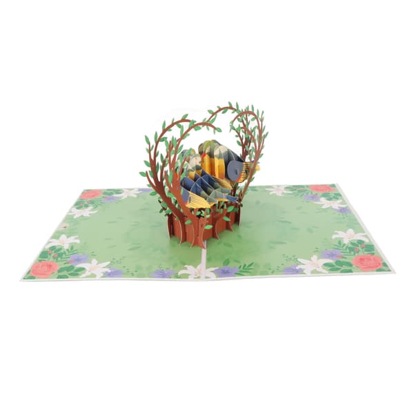 Lovebirds 3D Greeting Card Handmade Reusable Foldable Exquisite Valentine's Day Greeting Card for Festivals