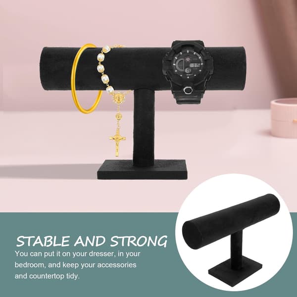 Armbåndsdisplaystativ Ur Opbevaringsholder Sort Fløjl Smykkearrangør