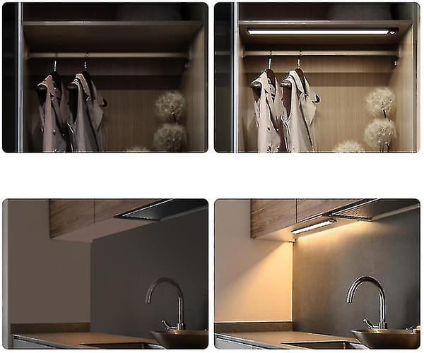 Bærbar Liten Lampe Trådløs LED Under Skap Belysning Bevegelsessensor Aktivert Nattlys