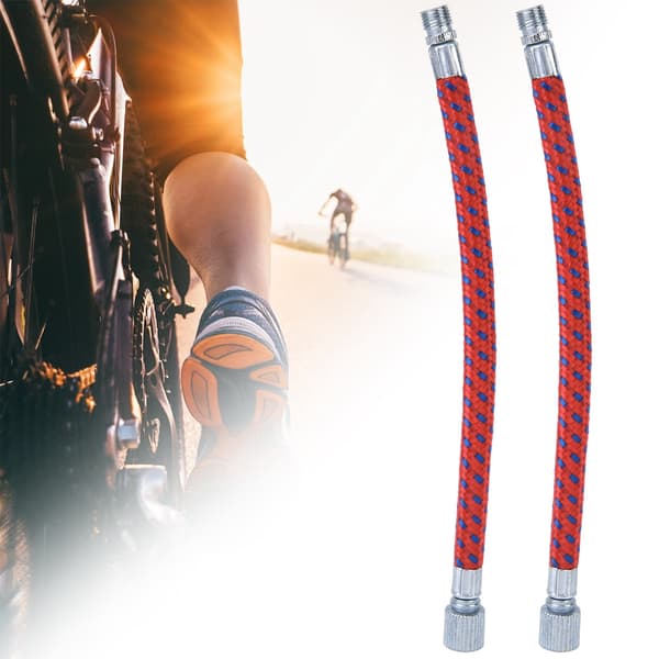 2pcs Bicycle Pump Extension Hose for Outdoor Cycling (Silver)