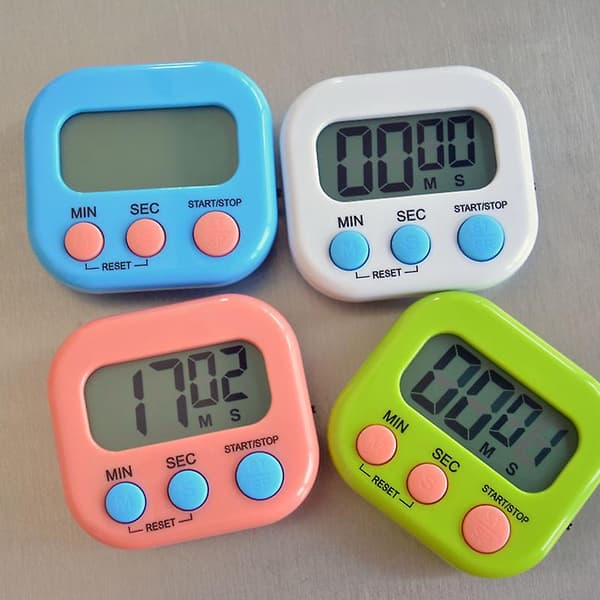 Magnetisk Digital Timer 4-pak, Til køkken, klasseværelse, madlavning, badeværelse, spil