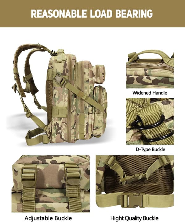 Tactical Backpack 26L Small Waterproof Protective Bag (Military Green)