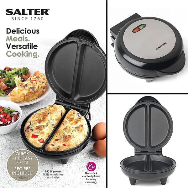 EK2716 Double Omelette Maker - Double Egg Cooker with Non-Stick Plates, Deep Fill Electric Multi Cooker, 2-3 Minute Heat Up