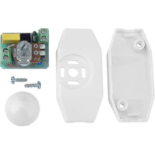 Lysdimmer, roterende bryter med hvit 220-230v kabel, trykknapp for dimbar LED