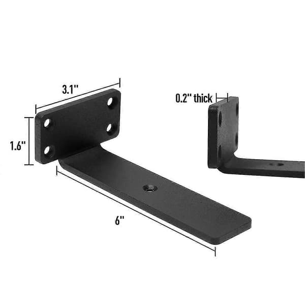 Heavy Duty Floating Shelf Brackets, (1/5 Inch Thick) Hidden Shelf Supports, Cast Iron L Brackets, Ru