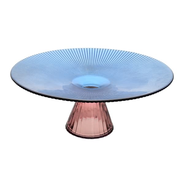 Glasfad Daz Glass Patera 26x10 cm blå rosa 1 stk