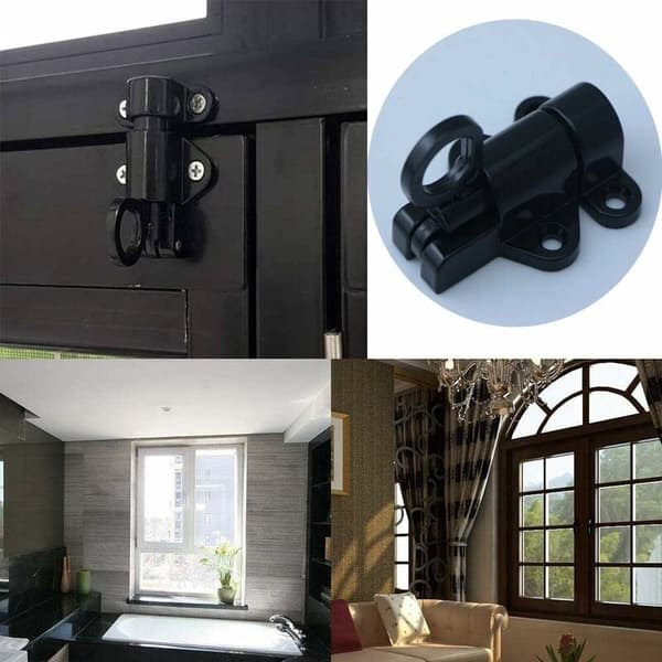 Automatic Door Lock, 2 Pcs Aluminum Bolts, Window Lock, Window Security Door, Aluminum Door Lock for Window Door Security Ring
