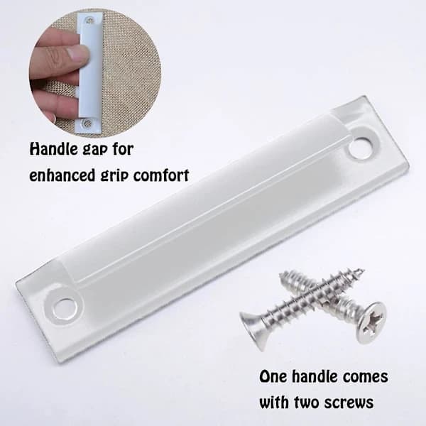 Balcony Door Handle Set, Aluminum Alloy Exterior Pull Handle with Screws for Patio Doors, Windows, Cabinets, White 4-Pack
