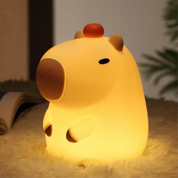 Capybara Night Light, Capybara Tap Tap LED Night Light, Capybara Lamp, Cute Silicone Capybara Night Light (FMY) As Shown As Shown
