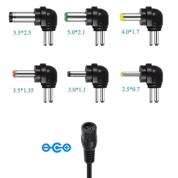 Universal strømforsyning 3 / 4,5 / 5 / 6 / 7,5 / 9 og 12 V AC / DC 2000 mA, 6 stik | Rejseadapter med 5V 2.1A USB-port