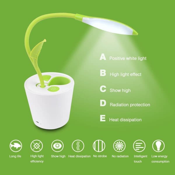 Trådløs skrivebordslampe, justerbar lysstyrke Touch LED leselampe