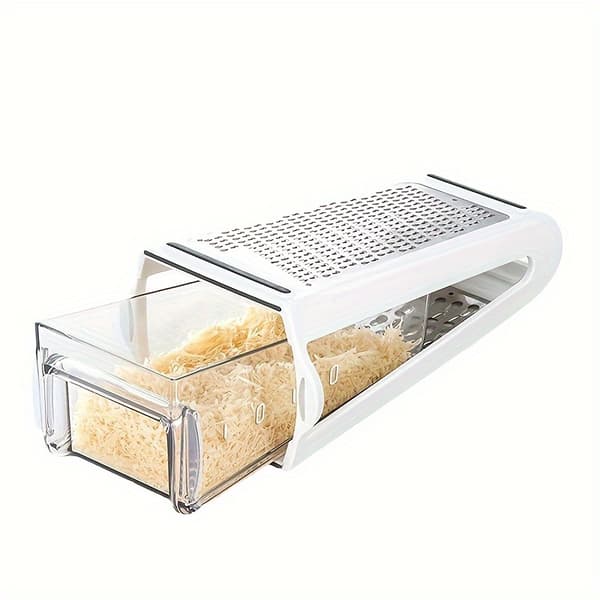 Multifunctional Stainless Steel Grater with Container, Double-Sided Grater for Vegetables and Cheese, Kitchen Baking-FM-