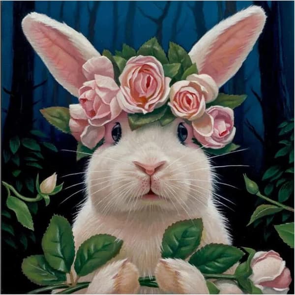 5D Diamond Painting-DIY-30x40cm-Pink Rabbit Princess