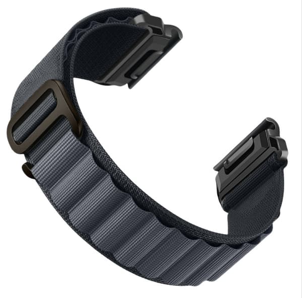 Kellon ranneke Garmin Fenix 8/8S/6/6X/7/7X/Pro/Tactix tummanharmaa 22 mm