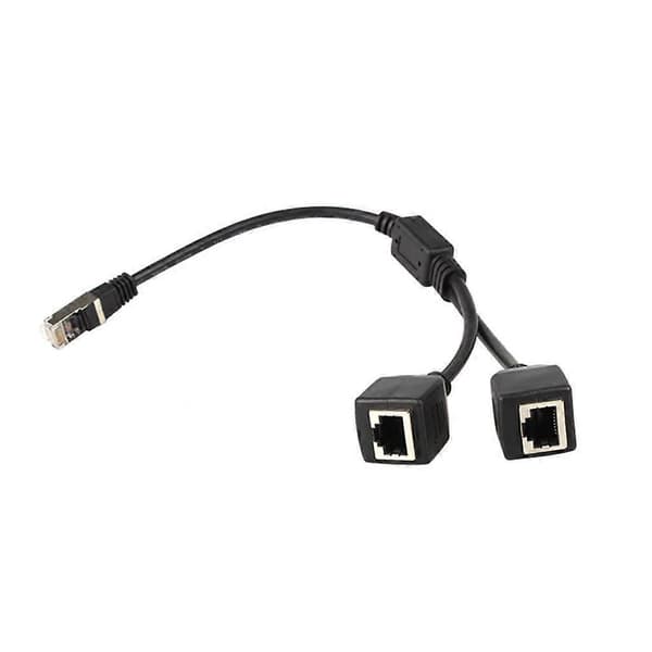 RJ45 Ethernet Splitter Adapter Kabel 1 til 2 Port Adapter Ledning LAN Ethernet