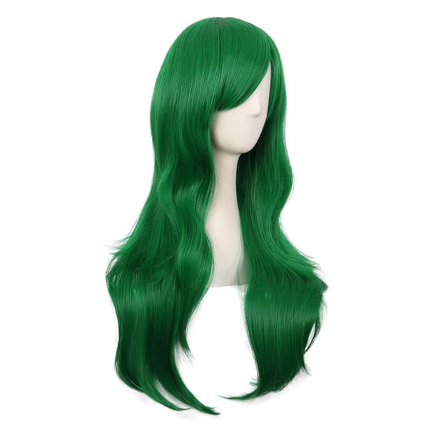 Peruk Anime pitkä kihara peruukki 70CM (ruohonvihreä)