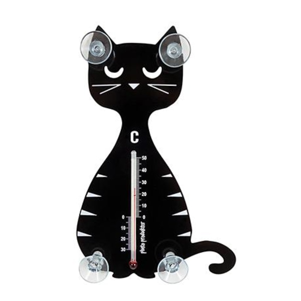 Termometer Listig Katt Svart black