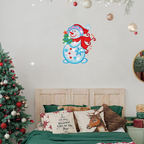 DIY Diamantmaling Dekal Veggdekal Jul Snømann
