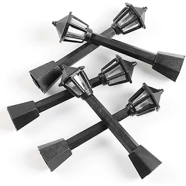 5 st Mini Gatlykta Modell Lampstolpar Utomhusgång Lyktstolpe Juldocka