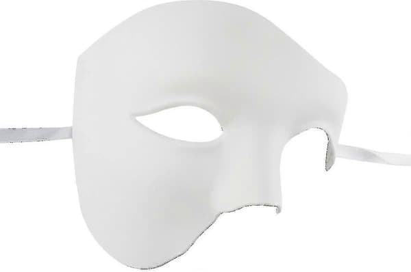 Naamiaisnaamio miehille, Halloween, Oopperan kummitus, valkoinen White