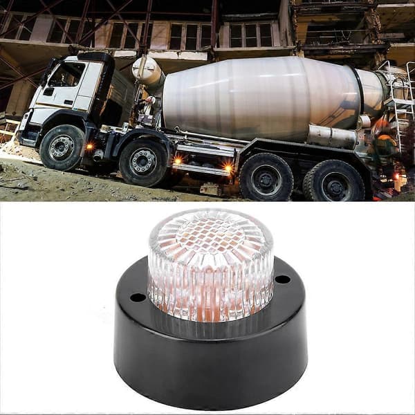 24V Mini Round Side Marker Light Signal Indicator Position Lamp for Trailer Truck (White)