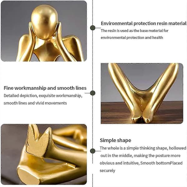 The Thinker Statue, Resin Thinker Abstract Sculpture Statue Modern Character Figures Home Decor