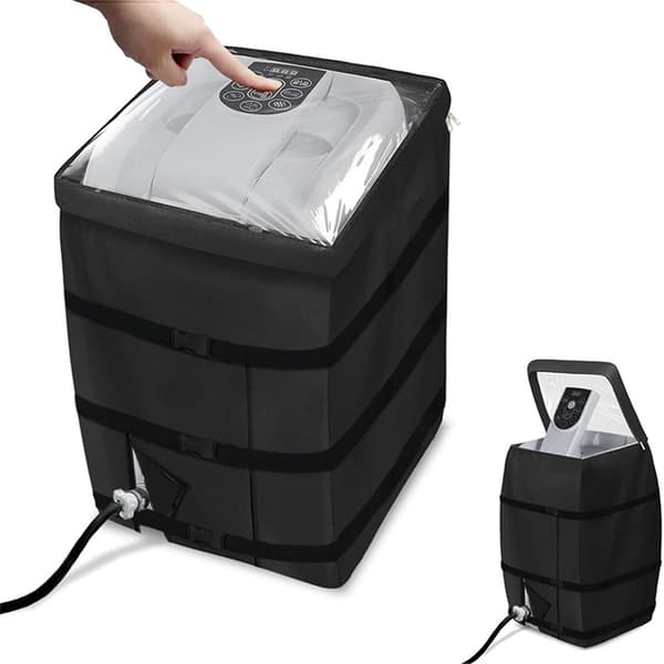 Spa Heat Pump Cover with Transparent PVC Top Window and Zipper Opening (Black)