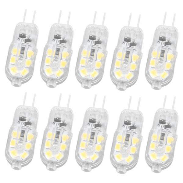 10-pack dimbara G4 LED-lampor, hög ljusstyrka & CRI, varmvit [JUN]
