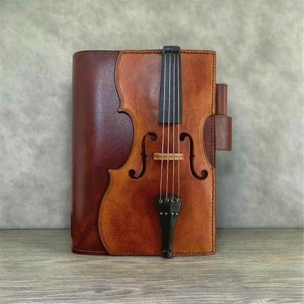 Violin PU Læder Notesbog - Musik Nodeblok, Kohuds Journal