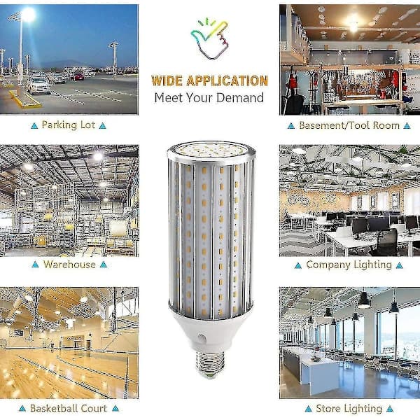 E27 LED Corn Bulb 60W Equivalent 550W 6500K Cool White Non-dimmable 5850lm Edison LED 160x5630SMD