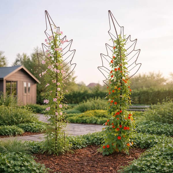 Bladformet metallspaljésett for klatreplanter