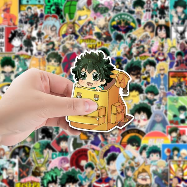 100 stk klistremerker - Hero Academia-karakterer