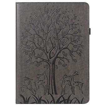 Tablet Cover with Tree and Deer Motif for Lenovo Legion Y700 (Grey)
