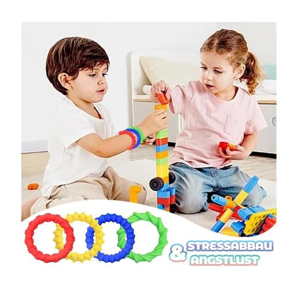 Fidget Leker - Sett med 4 strekkbare sensoriske armbånd - Stressavlastende armbånd - Stressavlastende leker - For barn, gutter og jenter[YJD]