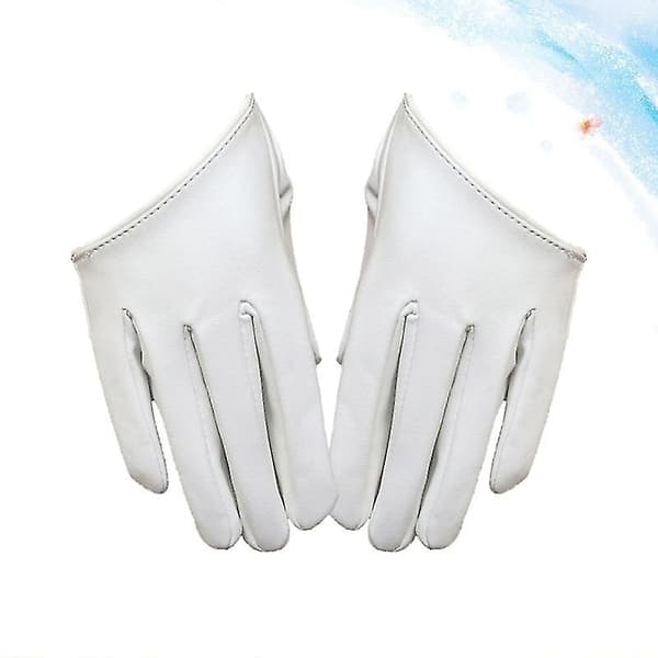 1 par PU-handskar Dam Bankett Handskar Halv Palm Handskar Fingerhandskar