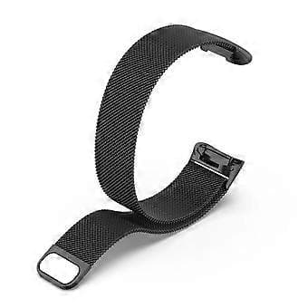 JLT Stylish Milanese Stainless Steel Adjustable Electroplated Watch Band Replacement Compatible For Fitbit Charge 5 (Black)