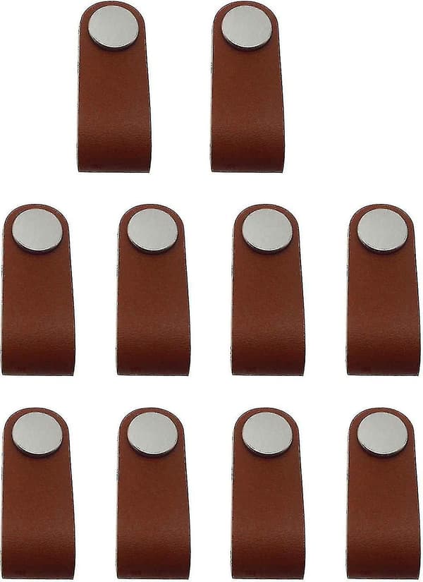 Möbelhandtag Läderhandtag Möbel Brun Knopp Skåphandtag Läderögla Hand