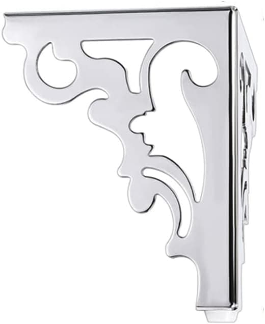 Set med 4 moderna 12 cm soffben för bord och skåpmöbler, järn, ihåligt mönster (krom)