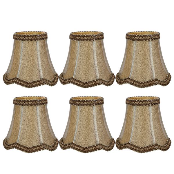 6-pack tyglampskärmar för E14 kandelaberbas, heminredningsbelysning [JUN] 1.2 1.2