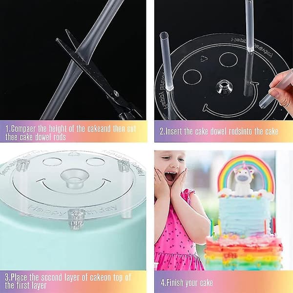 Cake support for multi-layer cakes Cake stand 5 tiers (9/12/16/20/26cm) With 20 plastic dowels (haoyi