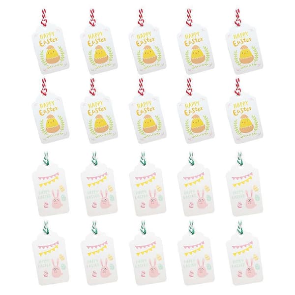 100 Pcs Easter Gift Tags Paper Hanging Labels Easter Hanging Tags Decoration Cards