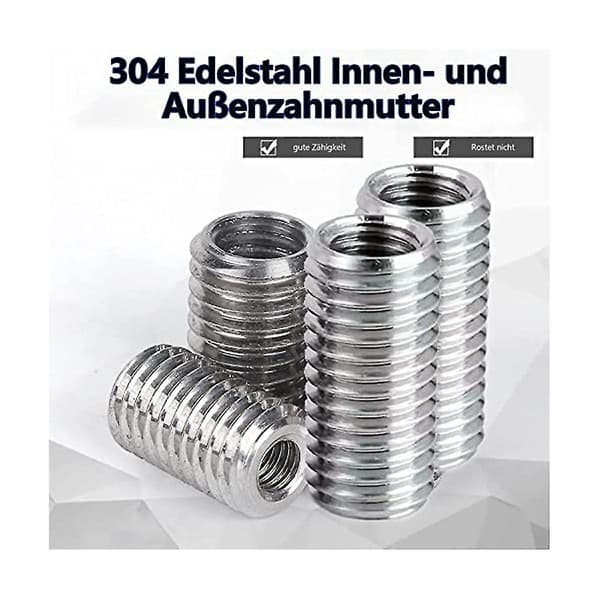 20 Pcs Thread Reducing Nuts, M8 Male To M6 Female Thread Screw Sleeve Bolt Conversion Nuts, Threaded Wuqx